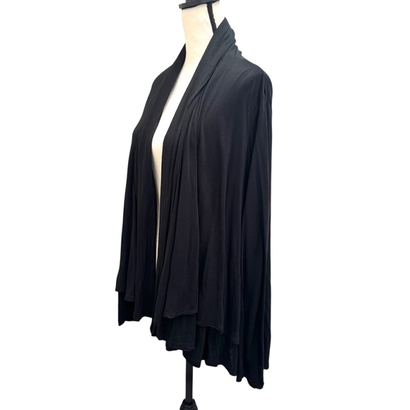 DKNY BLACK DOUBLE LAYER SWING OPEN CARDIGAN - Picture 8 of 12